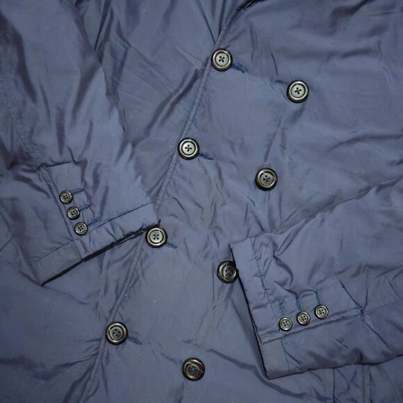 Eddie Bauer goose down button up jacket Spring Jacket Navy Blue mens Medium - Picture 4 of 16